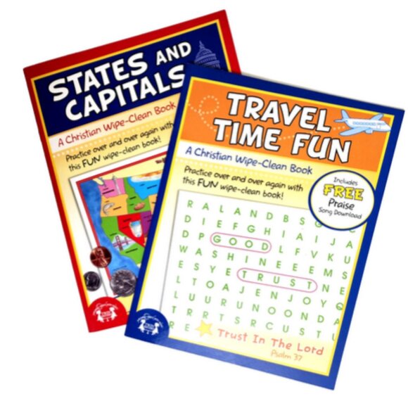 States Capitols  & Travel Fun Wipe Clean Activity Book Activity 2 Book B… - Picture 1 of 7